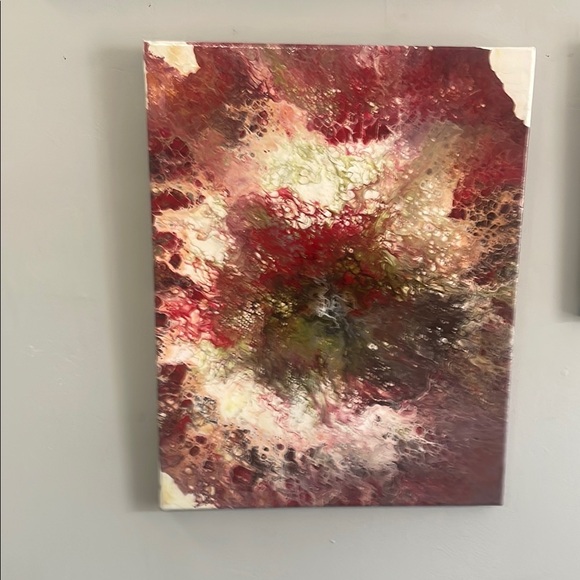 Abstract Red and Brown Canvas Art